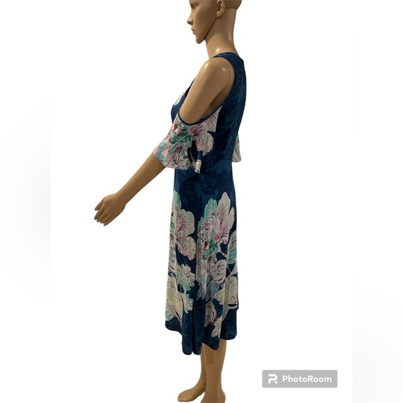 Anthropologie Maeve cold shoulder floral dress size 4 - Picture 5 of 7